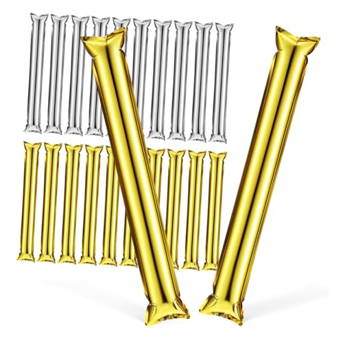 JECOMPRIS 24 Stück Aufblasbare Anfeuerstäbe für Sportevents und Konzerte Aluminiumfolie Cheer Sticks Leicht Tragbar für Stadion Partys und Veranstaltungen JECOMPRIS 24 Stück Aufblasbare Anfeuerstäbe für Sportevents und Konzerte Aluminiumfolie Cheer Sticks Leicht Tragbar für Stadion Partys und Veranstaltungen von JECOMPRIS
