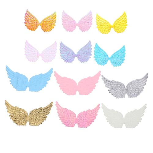 JECOMPRIS 24 Stück Teiliges Engelsflügel Aufnäher Bunte Flügel Patches für DIY Basteln Kostüm Rucksackdeko Vielseitige Partyverzierung für Geburtstags und Hochzeitsfeiern von JECOMPRIS
