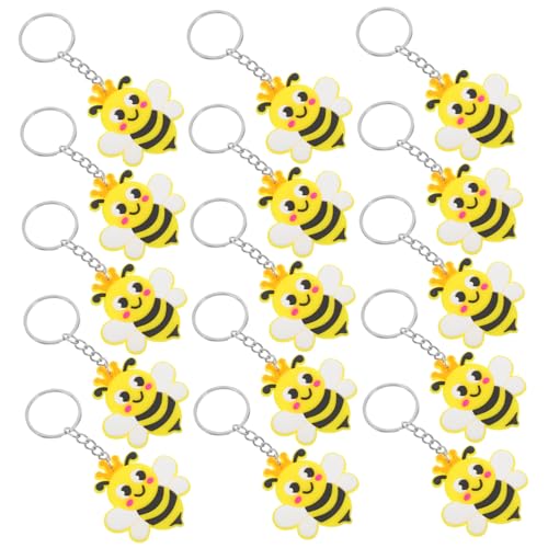 JECOMPRIS 24Stücke Bienenthema Schlüsselbund Süße Cartoon Bienen Schlüsselanhänger Für Kindergeburtstag Party Gefälligkeiten Und Shower Dekorationen von JECOMPRIS