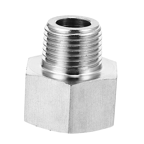 JECOMPRIS 3 Stück Gewindeadapter Rohr Stoßverbinder Gewindespitzenanschlussanpassung Adapter Des Wasserdruckmessers Adapter Für Manometer Messadapter Rostfreier Stahl Silver von JECOMPRIS