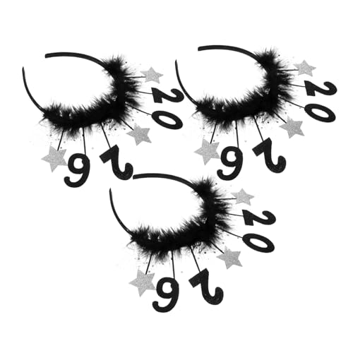 JECOMPRIS 3 Stück Glitzer Party Stirnbänder Farbecht Ultraleicht Festliche Haarreifen für Silvester Vielseitig Kombinierbar Damen und Mädchen Feier Accessoire von JECOMPRIS