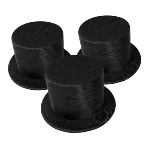 JECOMPRIS 3 Stück Miniatur Filzhüte Schwarze Mini Puppenhüte Leichte Diy Dekoration für Puppen Haustiere und Bastelprojekte Stabile Qualität für Party und Kostüm Accessoires von JECOMPRIS
