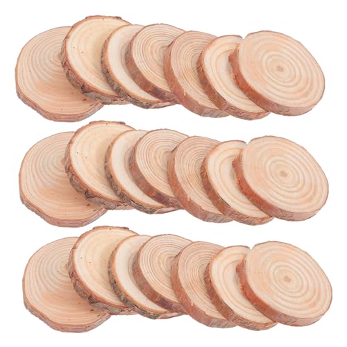 JECOMPRIS 30Stücke Unbearbeitete Runde Holzscheiben für DIY Projekte Natürliche Holzplatten zum Basteln Dekorieren Robustes Material für Kreative von JECOMPRIS