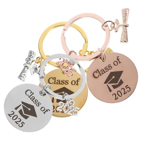 JECOMPRIS 3pcs Klasse Von Abschlussschlüsselketten Aussagekräftiger Edelstahl -schlüsselring Ideales Abschlusszubehör Inspirierende Souvenir Für Absolventen Schlüsselhalter Für Geldbörsen von JECOMPRIS