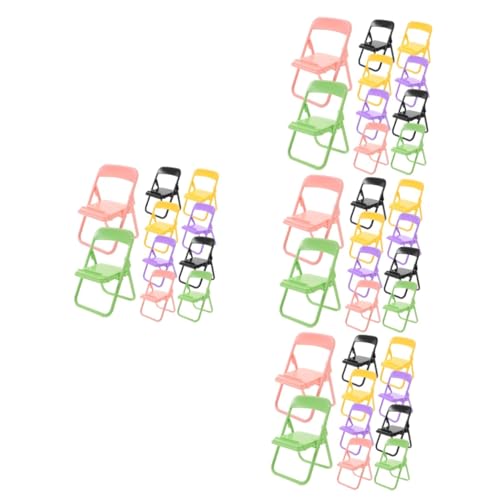 JECOMPRIS 4 Sätze Handyhalter Flexibler Telefonhalter Ständer Puppenhaus Miniatur Telefonhalterung Niedlicher Faltbarer Stuhl Winziger Stuhl Requisite Mini Stuhl 10 Stück * 4 von JECOMPRIS