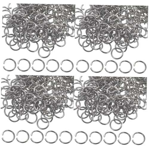 JECOMPRIS 4 Sätze Rostfreier Stahlöffnungsring Schmuck Verstellbare Ringe Offen Herstellung Machen Biegering Für Diy Kette Biegering Ringe Zum Handwerk Sprungringe Silber 200 Stück * 4 JECOMPRIS 4 Sätze Rostfreier Stahlöffnungsring Schmuck Verstellbare Ringe Offen Herstellung Machen Biegering Für Diy Kette Biegering Ringe Zum Handwerk Sprungringe Silber 200 Stück * 4 von JECOMPRIS