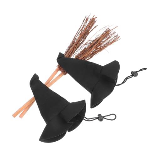 JECOMPRIS 4 Stück Mini-halloween-hexenhut Und -besen Für Partydekorationen, Cosplay, Puppenhauszubehör Und Urlaubsbasteldekoration JECOMPRIS 4 Stück Mini-halloween-hexenhut Und -besen Für Partydekorationen, Cosplay, Puppenhauszubehör Und Urlaubsbasteldekoration von JECOMPRIS