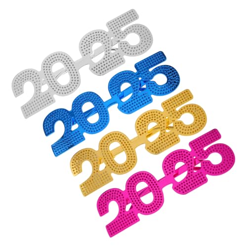 JECOMPRIS 4 Stück Neujahrsbrillen Teiliges Partyspaß Brillen Gold Silber Blau Rosarot für Fotorequisiten und Feierlichkeiten Leicht und Komfortabel Einzigartiges Zahlen Design JECOMPRIS 4 Stück Neujahrsbrillen Teiliges Partyspaß Brillen Gold Silber Blau Rosarot für Fotorequisiten und Feierlichkeiten Leicht und Komfortabel Einzigartiges Zahlen Design von JECOMPRIS
