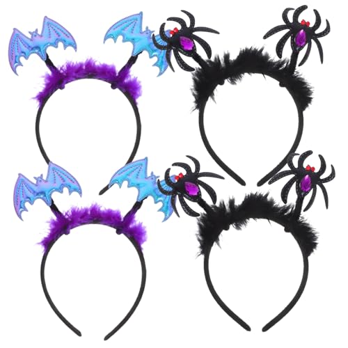 JECOMPRIS 4 Stück Teiliges Halloween Haarreif Weiche Elastische Fledermaus und Spinnen Accessoires für Damen und Hautfreundlich Bequemer Sitz für Kostümfeste und Cosplay JECOMPRIS 4 Stück Teiliges Halloween Haarreif Weiche Elastische Fledermaus und Spinnen Accessoires für Damen und Hautfreundlich Bequemer Sitz für Kostümfeste und Cosplay von JECOMPRIS