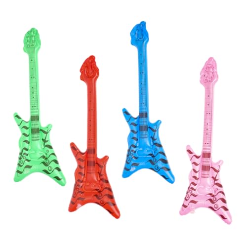 JECOMPRIS 4 Teiliges Set Aufblasbares Rockinstrument Kostüm Gitarre Trolls Geburtstagsparty Dekorationen Gitarren Für Gefälschte Gitarre Gitarre Für Mikrofon PVC von JECOMPRIS