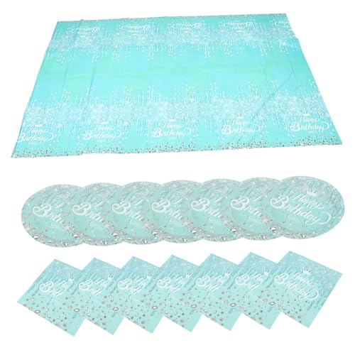 JECOMPRIS 41 Stück Geburtstagsparty Liefert Geburtstagsdekorationen Alles Gute Zum Geburtstag-kuchenteller Tischdecke Für Geburtstagsfeier Geburtstagstabdecke Polyester Hellgrün von JECOMPRIS