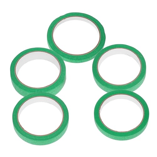 JECOMPRIS 5 Stück Abdeckband Grünes Malerband Neonband grüne Klebeband Farbverdünner geiles Band dünnes Malerband feine Linie Bandrolle Maskierungsspachtel Papierkleber Green von JECOMPRIS