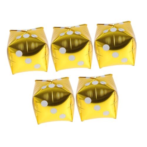 JECOMPRIS 5 Stück Würfel Folienballons Gold Würfelförmige Aluminium Luftballons für Spiel Party Deko Geburtstags Hochzeitsfeier Spielthemen Atmosphäre JECOMPRIS 5 Stück Würfel Folienballons Gold Würfelförmige Aluminium Luftballons für Spiel Party Deko Geburtstags Hochzeitsfeier Spielthemen Atmosphäre von JECOMPRIS