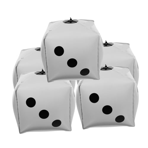 JECOMPRIS 5 Stück Würfelballons Quadratische Ballons Würfelförmige Folienballons Spieleabend Dekorationen Spielkarten Dekorationen Party Dekorationen Ballons Extra Groß Jumbo von JECOMPRIS