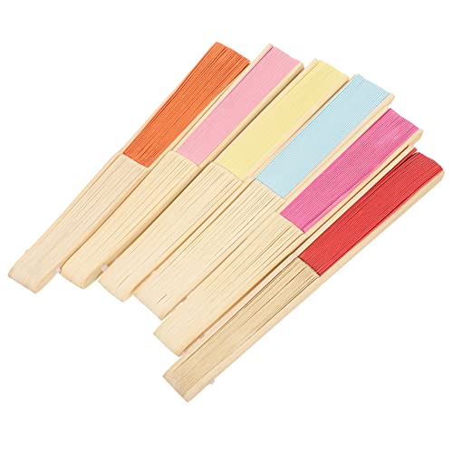 JECOMPRIS 6 Stück DIY Faltfächer Blanko Fächer zum Bemalen für Faltbare Papierfächer Bunten Farben für Kreative Deko für Zuhause und Freizeit von JECOMPRIS
