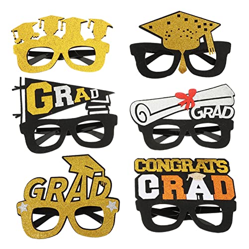 JECOMPRIS 6 Stück Teiliges Abschlussfeier Brillenrahmen Fotorequisiten Kreative Foto Accessoires für Graduierungsparty Leicht und Tragbar für Unvergessliche Erinnerungen JECOMPRIS 6 Stück Teiliges Abschlussfeier Brillenrahmen Fotorequisiten Kreative Foto Accessoires für Graduierungsparty Leicht und Tragbar für Unvergessliche Erinnerungen von JECOMPRIS