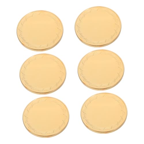 JECOMPRIS 6 Stück Teiliges Blank Challenge Coins aus Metall mit Goldplattiertem Spiegel Finish Uv Druck und Gravurkompatibel Durchmesser Dicke für Diy Kunsthandwerk Geburtstags und von JECOMPRIS