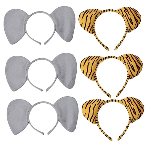 JECOMPRIS 6 Stück Teiliges Plüsch Tierohren Haarreif Niedliche Cartoon Kostüm Accessoires Leichtes Weiches Stirnband für Karneval Cosplay Mottopartys Vielseitig Einsetzbar Zufällige Designs von JECOMPRIS