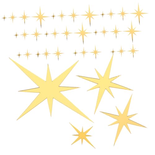 JECOMPRIS 61 Stück Teiliges Stern Spiegel Wandtattoo aus Langlebigem Selbstklebend Reflektierend für Kinderzimmer Deko Party Wandaufkleber Modernes Raumdekor Einfache Montage Goldfarben JECOMPRIS 61 Stück Teiliges Stern Spiegel Wandtattoo aus Langlebigem Selbstklebend Reflektierend für Kinderzimmer Deko Party Wandaufkleber Modernes Raumdekor Einfache Montage Goldfarben von JECOMPRIS
