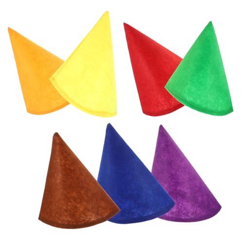 JECOMPRIS 7 Stück Filz Zwergenmützen Bunte Weihnachts Hüte Party Kostüm Hüte für Halloween Karneval Cosplay Fest Feier Erwachsene von JECOMPRIS