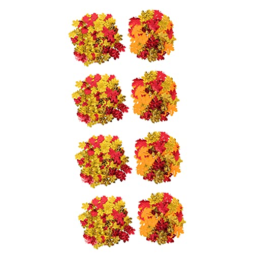 JECOMPRIS 8 Packungen Künstliche Ahornblätter Konfetti Herbstdeko Bunte Tischdekoration für Thanksgiving Party Basteln und Festtagsfeier Herbstliche Streudeko pro Packung von JECOMPRIS