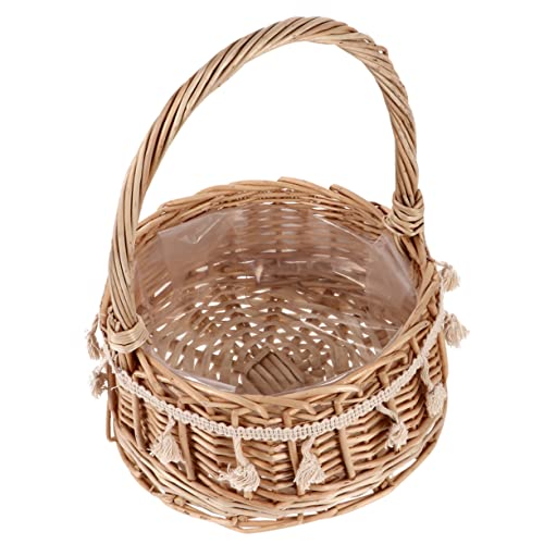 JECOMPRIS Blumenkorb für Mädchen aus Rattan Hochzeitsstreukorb mit Griff für Aufbewahrung von Blumen und Täglichen Gegenständen Rustikaler Stil für Jede Dekoration JECOMPRIS Blumenkorb für Mädchen aus Rattan Hochzeitsstreukorb mit Griff für Aufbewahrung von Blumen und Täglichen Gegenständen Rustikaler Stil für Jede Dekoration von JECOMPRIS