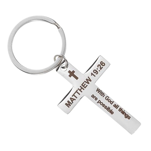 JECOMPRIS Cross Keychain Edelstahl Schlüsselring Anhänger Für Freunde Einzigartige Kreuzdesign Geeigneter Gegenwart Schlüsselhalter Ideal Für Bag Hanging Decoration Schoolbag Anhänger von JECOMPRIS