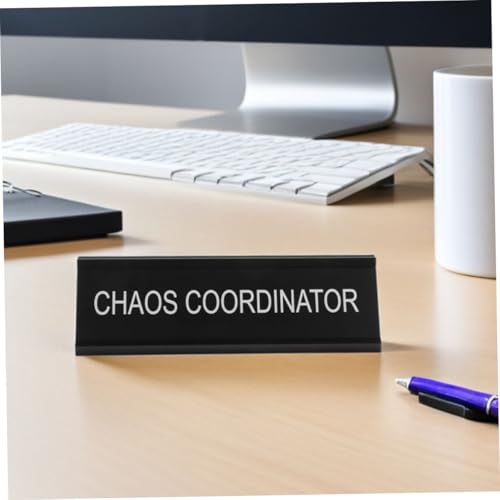 JECOMPRIS Förmiges Aluminiumschild für Mediatoren Coordinator Schreibtischschild Robuste Aluminiumlegierung Klar Beschriftet Modernes Minimalistisches Design Büro und Home Office Schwarzes von JECOMPRIS