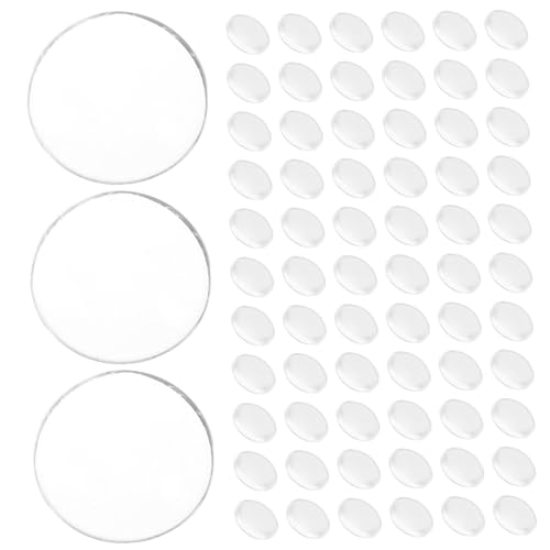 JECOMPRIS Glasfleckschmuck natürlich Cabochon Liste Form groß Herstellung Wohnung für runde Glasanhänger Kühlschrank aufkleben und schälen Flache runde Glasperlen Transparent von JECOMPRIS