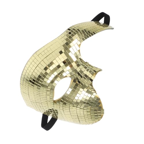 JECOMPRIS Goldene Disco Halbgesichts Maske Spiegelnde Glitzer Cosplay Masquerade Party Halloween Ball Accessoire Atmungsaktiv Punk Kostüm JECOMPRIS Goldene Disco Halbgesichts Maske Spiegelnde Glitzer Cosplay Masquerade Party Halloween Ball Accessoire Atmungsaktiv Punk Kostüm von JECOMPRIS