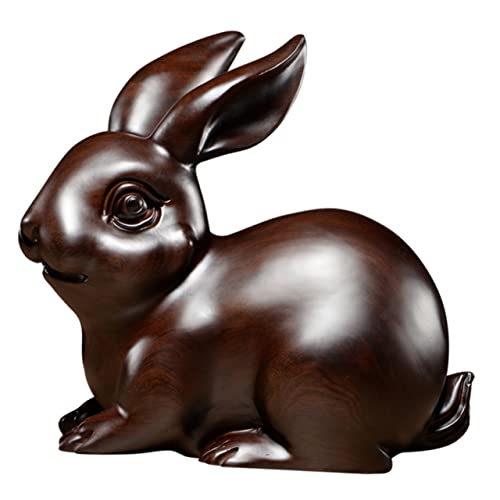 JECOMPRIS Holzfigur Hase Holzschnitzerei Chinesisches Tierkreiszeichen Stabile Tischdekoration Kreative Hasenfigur für Wohnzimmer Büro JECOMPRIS Holzfigur Hase Holzschnitzerei Chinesisches Tierkreiszeichen Stabile Tischdekoration Kreative Hasenfigur für Wohnzimmer Büro von JECOMPRIS