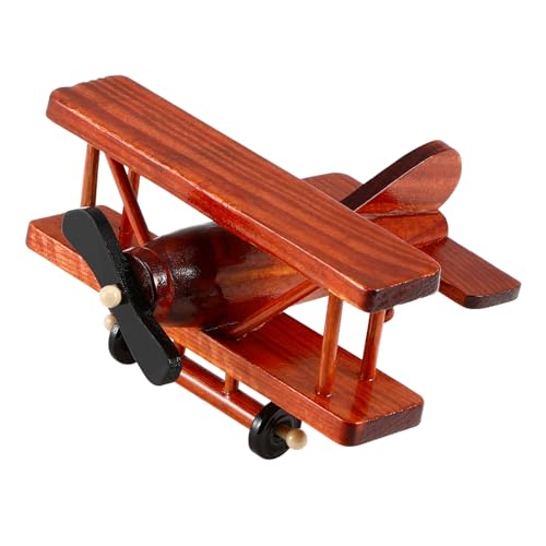 JECOMPRIS Holzflugzeug Modell Vintage Miniatur Flugzeug Deko für Schreibtisch Kreative Holzfigur für Jungenzimmer und Rustikale Wohnkultur JECOMPRIS Holzflugzeug Modell Vintage Miniatur Flugzeug Deko für Schreibtisch Kreative Holzfigur für Jungenzimmer und Rustikale Wohnkultur von JECOMPRIS