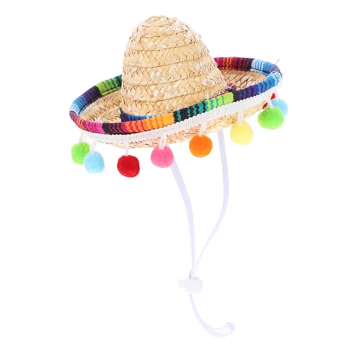 JECOMPRIS Kleiner Mexikanischer Hut mit Pom Pom und Kinngurt Bunte Party Kopfbedeckung für Karneval und Feste Langlebiger Sombrero für Kreative Feiern und Dekoration von JECOMPRIS