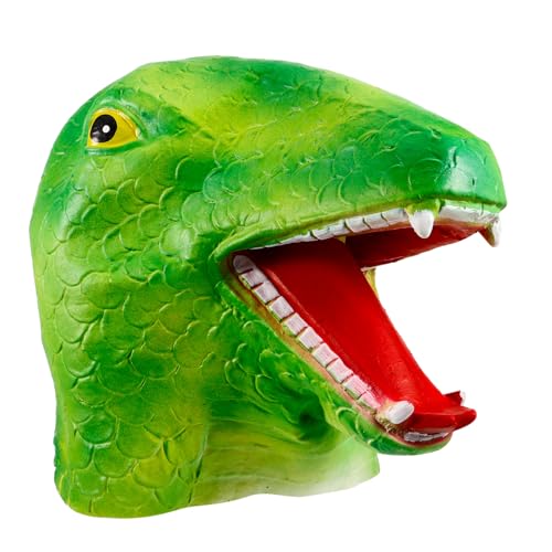 JECOMPRIS Latex Schlange Tiermaske mit Beweglichem Mund Ergonomisch Komfortabel Realistisch Halloween Kostüm Requisite für Erwachsene Auffälliges Party Cosplay Zubehör von JECOMPRIS