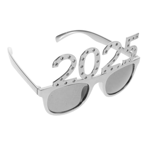 JECOMPRIS Neue Jahr Party Brille Mit Glitzerrahmen Lustige Fotorequisite Für Abschlussfeiern Und Silvesterpartys Glänzende Quadratische Brille Für Unvergessliche von JECOMPRIS