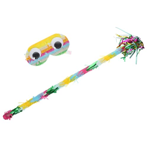 JECOMPRIS Pinata Spielset mit Augenbinde und Leichtem Buntes Partyspiel für Jugendliche für Geburtstagsfeiern Karneval und Festliche Anlässe von JECOMPRIS