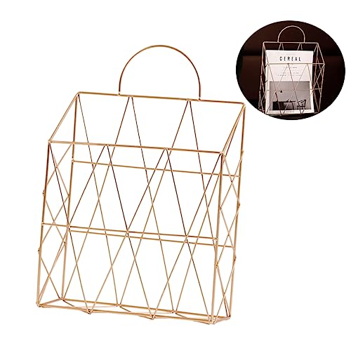 JECOMPRIS Wandmontierter Zeitschriftenhalter Griff Goldener Aufbewahrungskorb für Bücher Zeitungen und Dokumente Moderner Organizer für Büro und Zuhause JECOMPRIS Wandmontierter Zeitschriftenhalter Griff Goldener Aufbewahrungskorb für Bücher Zeitungen und Dokumente Moderner Organizer für Büro und Zuhause von JECOMPRIS