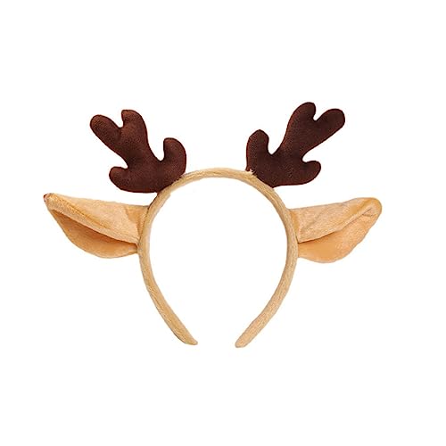 JECOMPRIS Weihnachtliches Rentier Geweih Haarreif Festliches Stirnband für Erwachsene und Mädchen Rutschfester Xmas Haarschmuck Dekoratives Kostüm Accessoire für Party und Karneval von JECOMPRIS