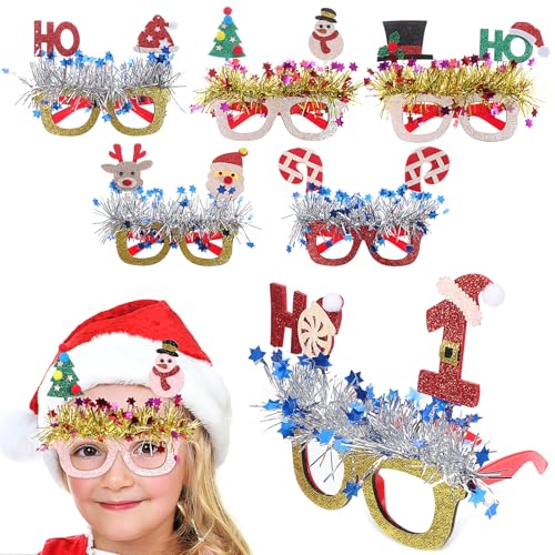 JECOMPRIS Weihnachtsbrillen Set: 6 Stück Weihnachtsbrillen aus Kunststoff Für Weihnachtsfeiern, Feiertagsdekorationen Und Fotoautomaten-requisiten JECOMPRIS Weihnachtsbrillen Set: 6 Stück Weihnachtsbrillen aus Kunststoff Für Weihnachtsfeiern, Feiertagsdekorationen Und Fotoautomaten-requisiten von JECOMPRIS