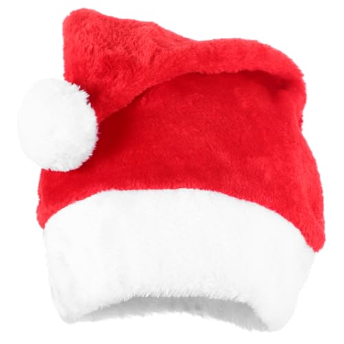 JECOMPRIS Weihnachtsmannmütze Unisex Warm Plush Weihnachtsmütze für Erwachsene Festliche Weihnachtsmütze für Partys Rote Nikolausmütze Fotorequisiten für Unvergessliche Weihnachtsmomente von JECOMPRIS