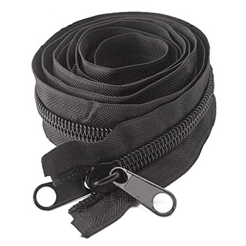 10# Nylon-Reißverschlüsse Doppelschieber Reißverschluss For Schlafsäcke Gepäck Zelt Langer Reißverschluss DIY Nähzubehör, 1St (Color : Black, Size : 150cm) von JEEIJ