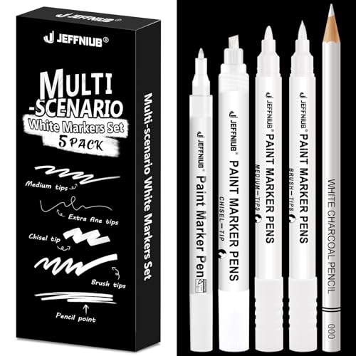 JEFFNIUB Handlettering Stifte Weiß set - Stift Weiß Deckend mit Brush Pen, Fineliner Weiß, Kalligraphie Weiß Stifte für Bullet Journal, DIY-Projekt JEFFNIUB Handlettering Stifte Weiß set - Stift Weiß Deckend mit Brush Pen, Fineliner Weiß, Kalligraphie Weiß Stifte für Bullet Journal, DIY-Projekt von JEFFNIUB