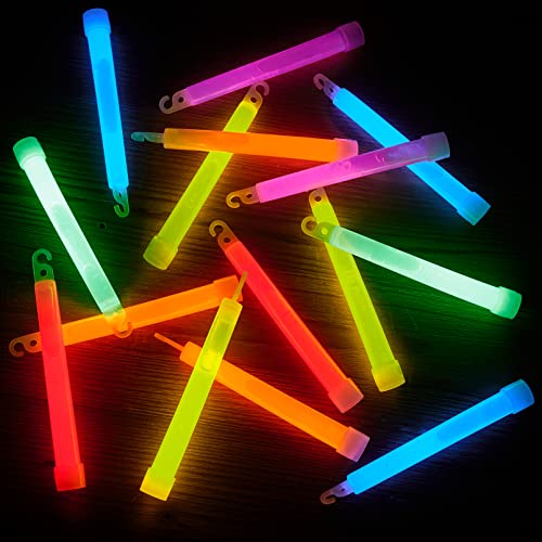 12 Power Knicklichter,Jumbo Leuchtstäbchen,Farbe Leuchtstäbe Glowstick,150x15 mm Knicklichter Leuchtstäbe,Knicklichter Bulk mit Haken und Bändern zum Umhängen für Party Festival Outdoor Signalleuchten von JEFFOUOO