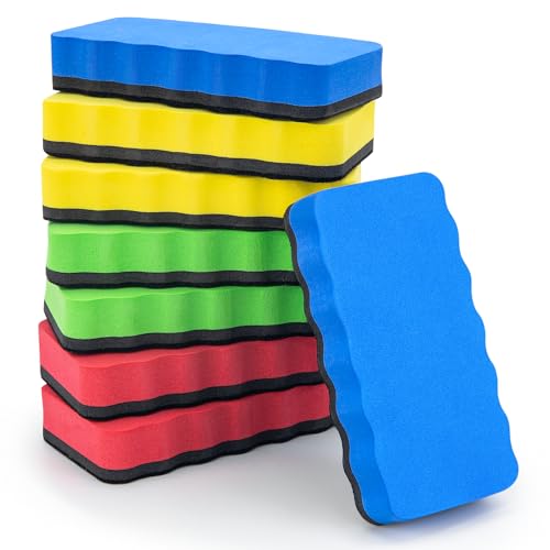 JEFURE Whiteboard Schwamm 8 Stück 4 Farben, Whiteboard Schwamm Magnetisch, Whiteboard Radiergummi für Trockenreinigung auf vielen Oberflächen, Whiteboard Radierer für Whiteboards, Tafeln und Glas JEFURE Whiteboard Schwamm 8 Stück 4 Farben, Whiteboard Schwamm Magnetisch, Whiteboard Radiergummi für Trockenreinigung auf vielen Oberflächen, Whiteboard Radierer für Whiteboards, Tafeln und Glas von JEFURE