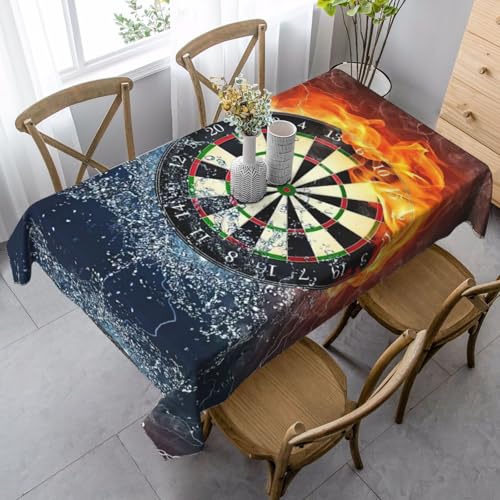 JEJEA Rechteckige Tischdecke mit Dartscheiben-Druck, knitterfrei, weiche Tischdecke für Esszimmer, Weihnachten, Raumdekoration JEJEA Rechteckige Tischdecke mit Dartscheiben-Druck, knitterfrei, weiche Tischdecke für Esszimmer, Weihnachten, Raumdekoration von JEJEA