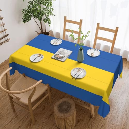 JEJEA Rechteckige Tischdecke mit Flagge der Ukraine, wasserdicht, knitterfrei, Tischdecke für Küche, Esstisch JEJEA Rechteckige Tischdecke mit Flagge der Ukraine, wasserdicht, knitterfrei, Tischdecke für Küche, Esstisch von JEJEA