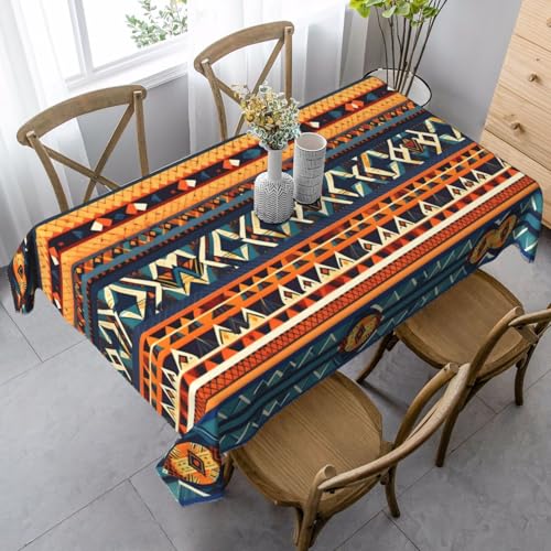JEJEA Rechteckige Tischdecke mit afrikanischem Nationalmuster, knitterfrei, weiche Tischdecke für Esszimmer, Weihnachten, Raumdekoration JEJEA Rechteckige Tischdecke mit afrikanischem Nationalmuster, knitterfrei, weiche Tischdecke für Esszimmer, Weihnachten, Raumdekoration von JEJEA