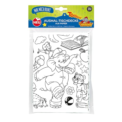 Benjamin Blümchen Papier-Tischdecke zum Ausmalen für Kinder, Benjamin Blümchen Ausmalen, Kindertischdecke, bemalbare Tischdecke Kindergeburtstag, Mal Mich Bunt Benjamin Blümchen Papier-Tischdecke zum Ausmalen für Kinder, Benjamin Blümchen Ausmalen, Kindertischdecke, bemalbare Tischdecke Kindergeburtstag, Mal Mich Bunt von JEKA