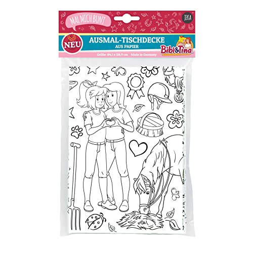 JEKA Bibi & Tina Ausmal-Tischdecke, Bibi und Tina Ausmalen für Kinder, bemalbare Tischdecke Kindergeburtstag, Bibi und Tina Spielzeug, Mal Mich Bunt JEKA Bibi & Tina Ausmal-Tischdecke, Bibi und Tina Ausmalen für Kinder, bemalbare Tischdecke Kindergeburtstag, Bibi und Tina Spielzeug, Mal Mich Bunt von JEKA