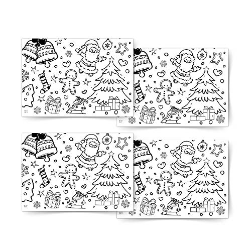 Kreativpaket Weihnachten, 4 x Ausmal-Tischdecke mit Weihnachtsmotiven aus Papier, Papier-Tischdecke, Ausmalen Weihnachtenbilder, Geschenkidee Kinder, Mal Mich Bunt Kreativpaket Weihnachten, 4 x Ausmal-Tischdecke mit Weihnachtsmotiven aus Papier, Papier-Tischdecke, Ausmalen Weihnachtenbilder, Geschenkidee Kinder, Mal Mich Bunt von JEKA
